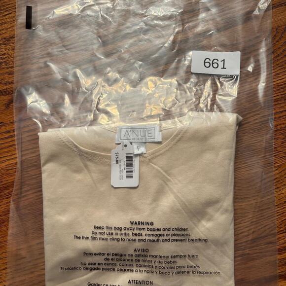 A'nue Thin Strap Tank Top Stretchy Pearl Women's Size Small Made in USA NWT - Picture 13 of 13